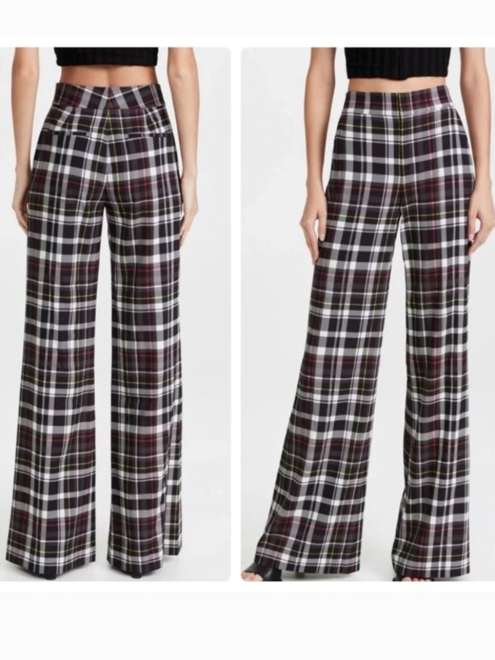 ALICE + OLIVIA Dylan Plaid Wide Leg Pant Size 0